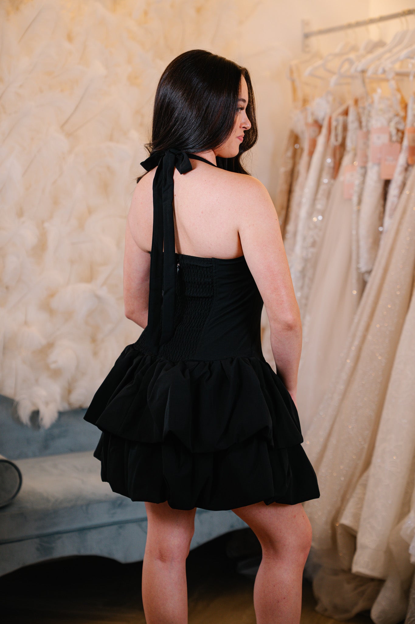 Lisa Halter Ruffled Bubble Mini Dress